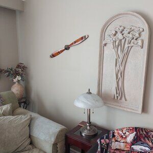 Airplane Propeller Blade Stylish Red Metal Spinner Pawnee Indian Wall Decor 28"